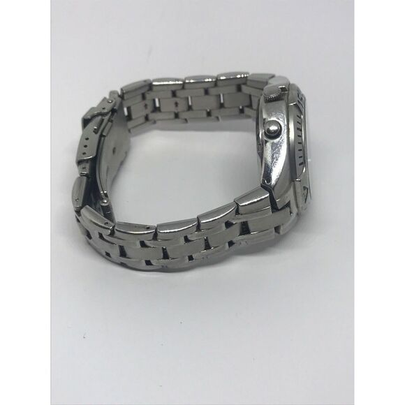 Fossil Ma3539 Unisex Silver Stainless Steel Analog Black Dial Quartz Watch No46 - Picture 8 of 8